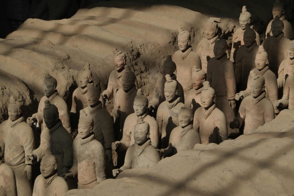 pexels-photo-16472051-16472051 High-angle view of the terracotta army in Xi'an, China, a UNESCO World Heritage site.
